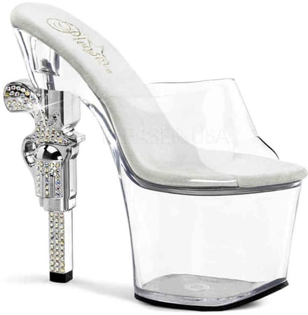 Pleaser - REVOLVER712 Muiltjes - Paaldans schoenen - 41 Shoes - Wit