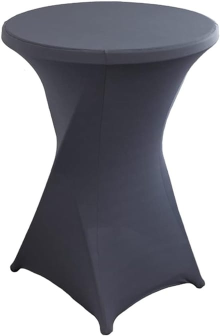 Statafelhoezen Set - Bartafelhoezen - Feestelijke Decoratie - Elastische Pasvorm - Ø 80-85 cm - Donkergrijs