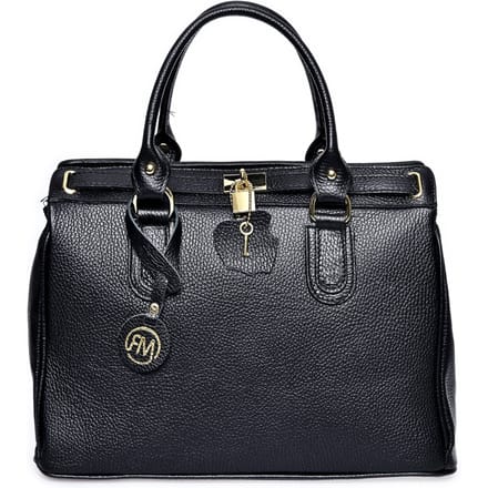 Roberta M Zwart Rundleer Tas