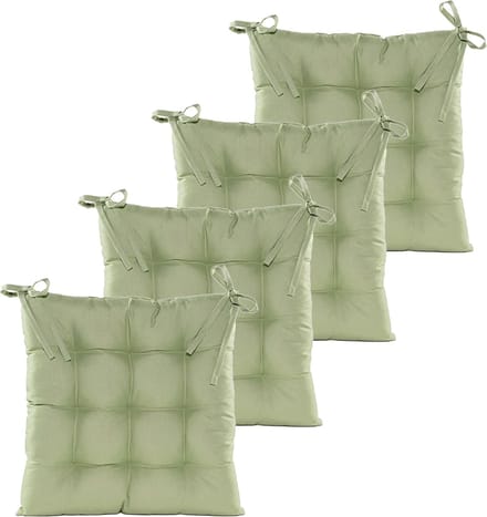 Anna's collection Stoelkussen gewatteerd - 6x - mint groen - 38 x 38 cm - binnen/buiten