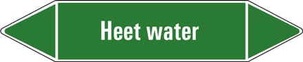 Heet water leidingmarkering op vel 252 x 52 mm - 3 per vel