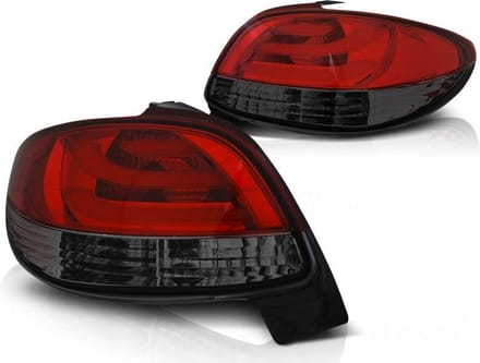 Achterlichten PEUGEOT 206 10 98- ROOD SMOKE LED STRIP