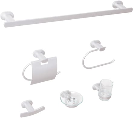 TOCOPILLA - 6-delige badkamer hardware set - Zilver - Aluminium