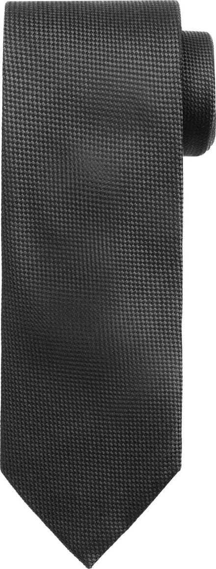 Suitable zijden stropdas Antraciet - Effen - Heren das - Breedte: 7 cm -