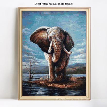 5D Diamant Schilderij Olifant Volledige Weergave Diamant Borduurwerk Volledig Rond Kruissteek 20X30CM gray