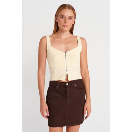 Mouwloze Vierkante Halter Crop Top