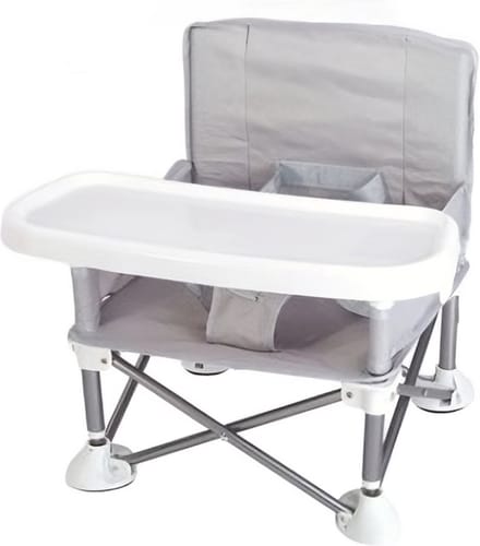 360 Living® - Kinderstoel Inklapbaar - Grijs - Eetstoel Baby - Kinderzetel - Kinderstoel Inklapbaar met Eetblad - Kinder Eetstoel