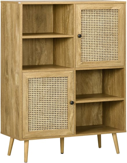 HOMCOM Dressoir - Spaanplaat - 90x32,5x120cm - Eikenhout