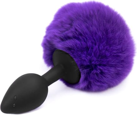 Butt Plug with Pompon Purple Size S