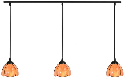 3 x Tiffany Tulipa lampen aan plafondbalk - Art Deco Trade