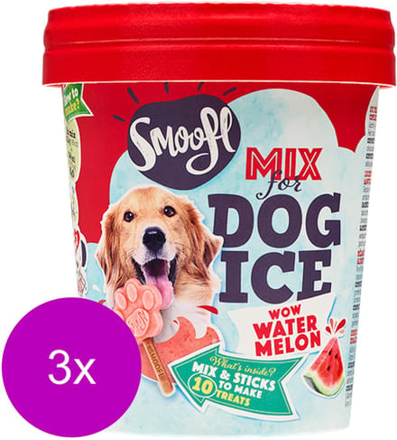 Smoofl Honden IJs - Hondensnacks - 3 x 160 g  Watermeloen IJs