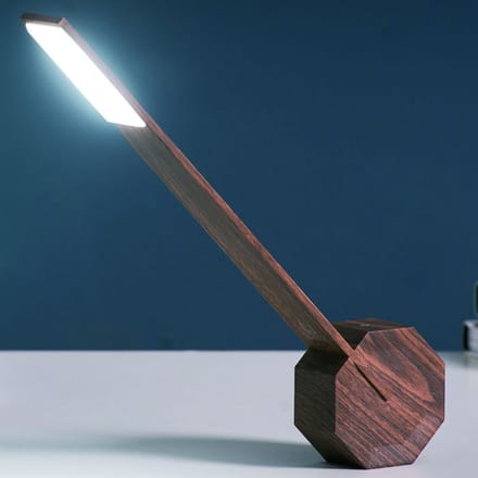 Gingko Bureaulamp Tafellamp - Octagon One walnoot - dimbaar