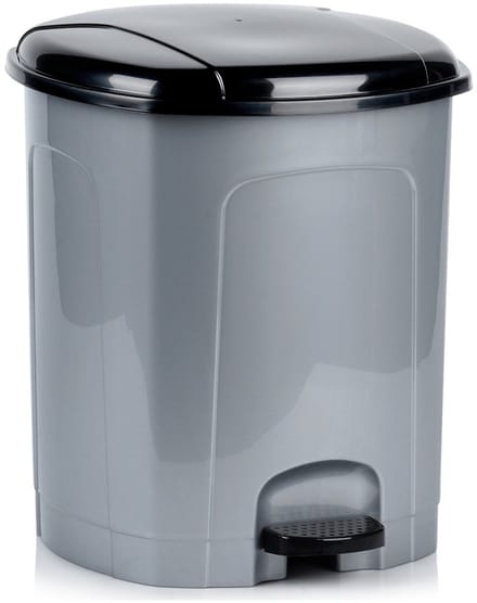 Prullenbak met Pedaal Plastic Grijs 21 l - Afvalmand - Afvalemmer