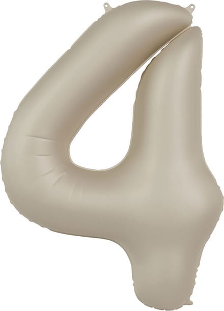 Folieballon Cijfer 4 - Creamy Latte - Ultra Matt - 86 cm
