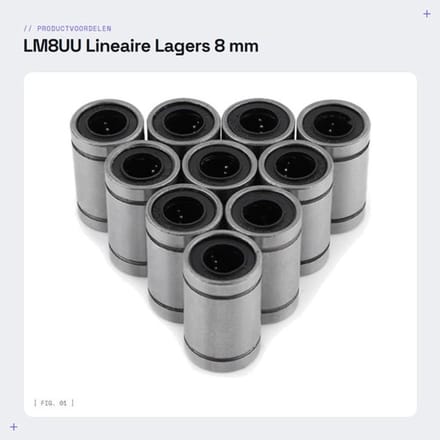Lineaire Lagers Hoogwaardige Staal - 8 mm As - Kogel Lagertjes - Set van 10 - Voor 3D Printer - CNC Bewerking