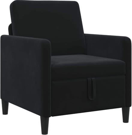 vidaXL - Sofa - met - Opbergruimte - Zwart - 72 - x - 78 - x - 87 - cm - Polyester