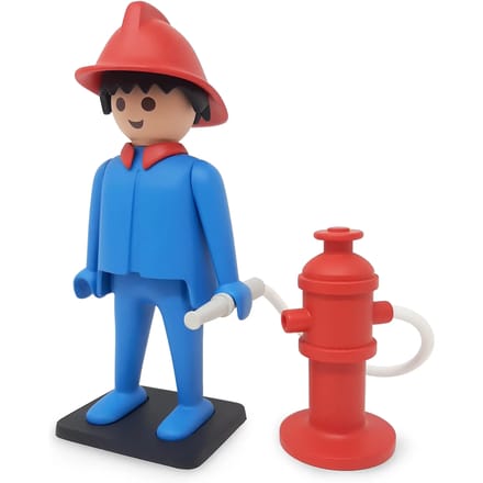 Vintage brandweerman beeldje Plastoy Playmobil