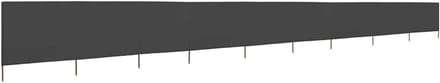 Windscherm Strand Camping - Strand Windscherm - Bescherming Tegen Wind - 9 Panelen Ontwerp - 1200 x 80 cm - Antracietgrijs