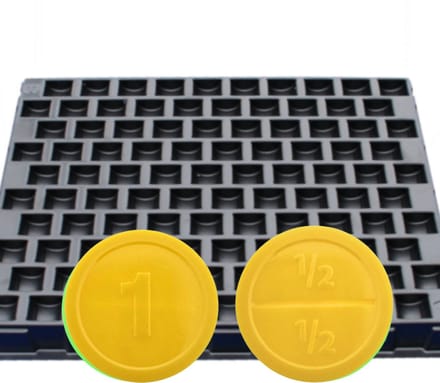CombiCraft Ronde breekmunten 1000 stuks geel met telbak