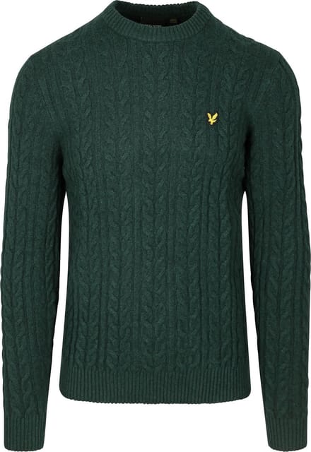 Lyle & Scott Cable Pullover Donkergroen - Maat XL - Heren - Pullovers
