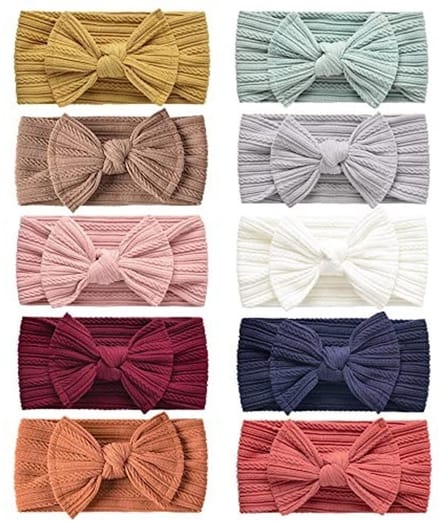 Dailygoody - Baby Hoofdbanden - 10 Pack - Nylon Haaraccessoires met