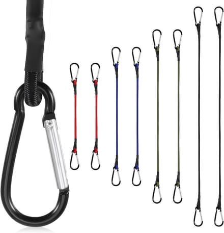 Spanrubber met haak - Expander touw - Lading vastzetten - Extra sterke constructie - 8 stuks 120cm - Zwart
