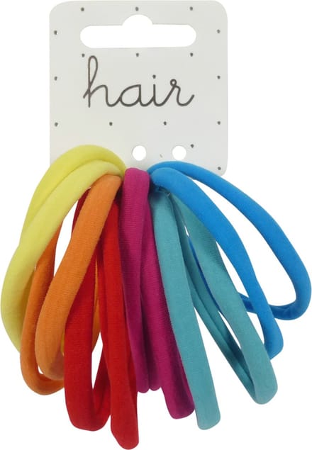 Nylon Elastiek Effen 15cm - Bright Tonen - 12 stuks