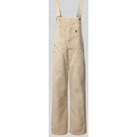 Straight fit tuinbroek met labeldetail