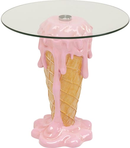 Bijzettafel ijs Ø48cm roze Kare Design