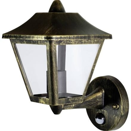 OSRAM ENDURA Classic plafondlamp met sensor, zwart-goud, E27, IP44, ideaal voor buitenruimtes, max. 60 W, zonder lichtbron