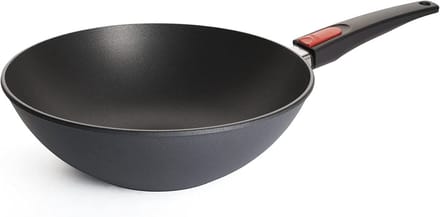 Lichte Aluminium Wok met Afneembaar Handvat - Diamant Coating voor Optimale Warmte Retentie