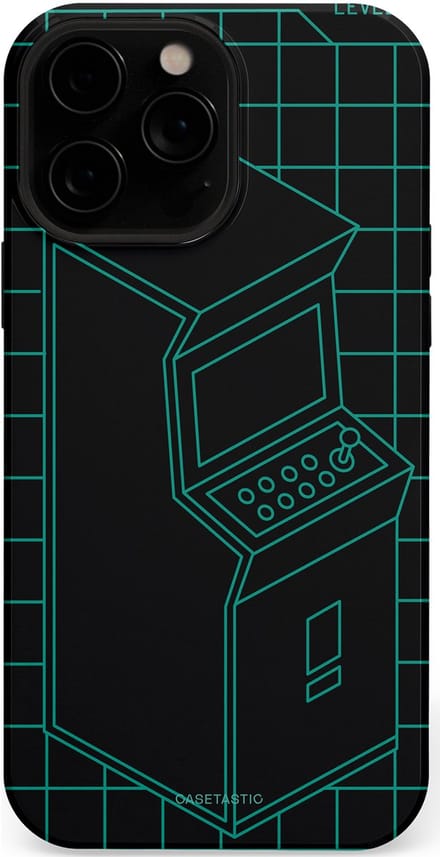 Casetastic hoesje geschikt voor Apple iPhone 13 Pro Max - MagSafe - Dubbellaagse bescherming - Retro joystick - Fashion Case - Zwart Petrol