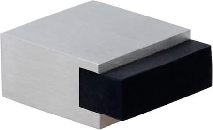 Zelfklevende Deurstopper Zwart Rubber | Mini Formaat 25 x 14 mm | Roestvrij Staal | Sterke Hechting