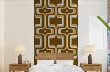 Behang - Fotobehang Retro - Design - Bruin - Breedte 120 cm x hoogte 240 cm