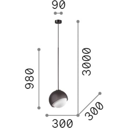 IDEAL LUX hanglamp Bloom, Ø 30 cm, messing, metaal/glas