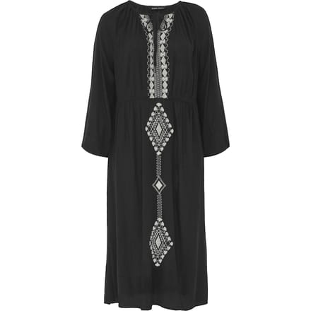 Yours Niimee Zwarte Maxikaftanjurk Van Crinklestofsize 42