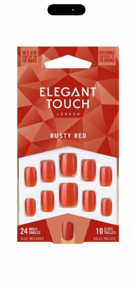 Elgant Touch London Nail Rusty Red Plaknagels 24 stuks + lijm