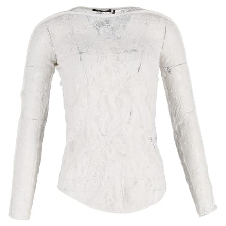 Isabel Marant blouse met bloemenkant in witte polyester