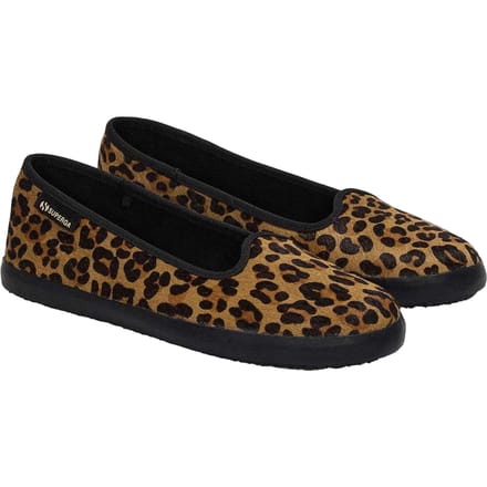 Superga Dames/Dames 2441 Ballerina's van luipaardprint leer kalfshaar (Bruin/zwart)