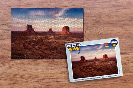 Puzzel Schemering boven de Monument Valley in Amerika - Legpuzzel - Puzzel 500 stukjes