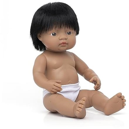 Babypop Zuid-Amerikaanse jongen 38cm