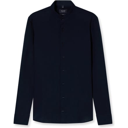 OLYMP Signature Casual Overhemd, Tailored Fit, Opstaande kraag, Blauw