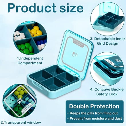 3-delige doos mini draagbare reisbox kleine navuldoos geschikt voor,, enz. (groen blauw roze)