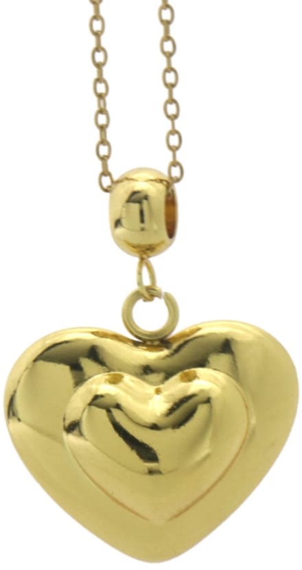 Dames Ketting - Goud - Hart Design - Roestvrijstaal (RVS) - 45CM – valentijn – cadeau