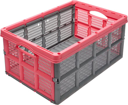 Garronda Transportbox 51x34,5x22,5 cm – Opvouwbaar – Grijs/Roze – GD-CRI-FoldBox