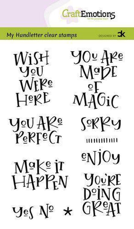 Clearstamps A6 handlettering - Wish you were here, Carla Kamphuis