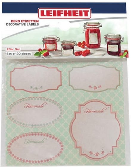Leifheit zelfklevende deco-etiketten - 20 stuks - pastel