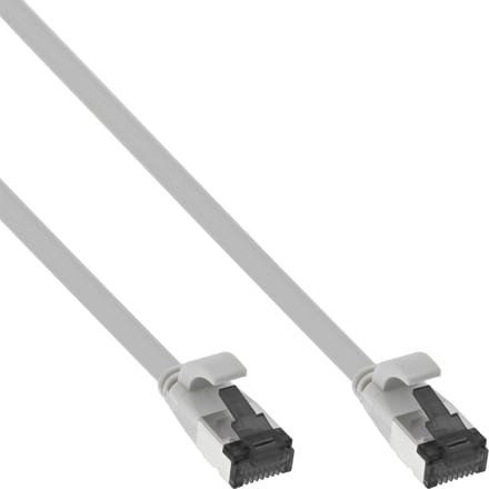 InLine® Patchkabel plat, U/FTP, Cat.8.1, TPE halogeenvrij, grijs, 2m