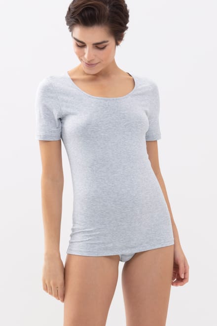 Top 1/2-lange mouwen Serie Cotton Pure Light Grey Melange
