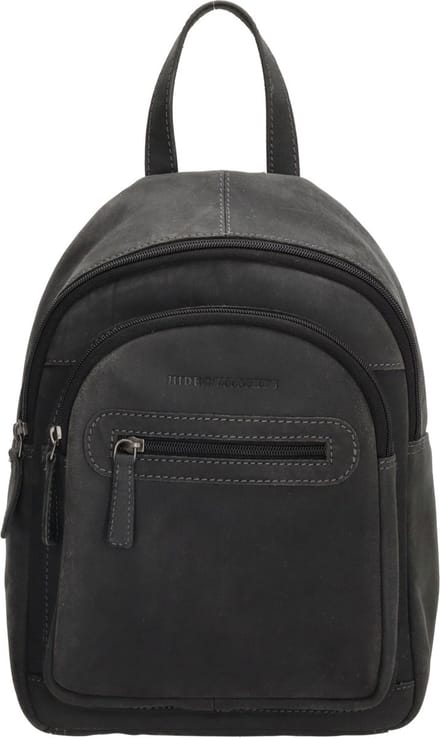 Hide & Stitches Idaho Rugzak - 100% Leer - Zwart